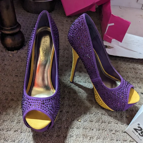 Liliana rhinestone purple heels - Picture 6 of 8